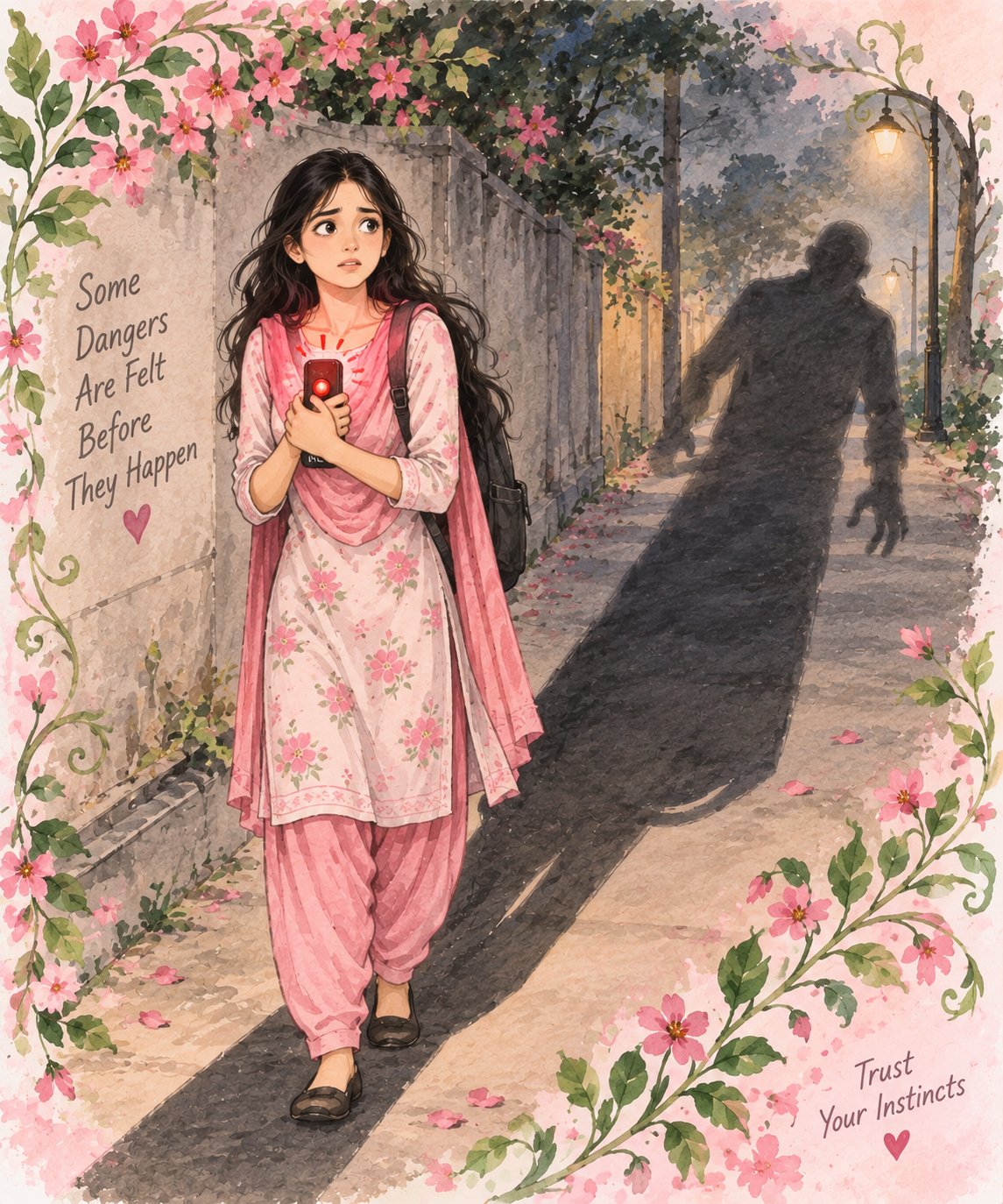 Watercolor-like flowers representing early warning and protection