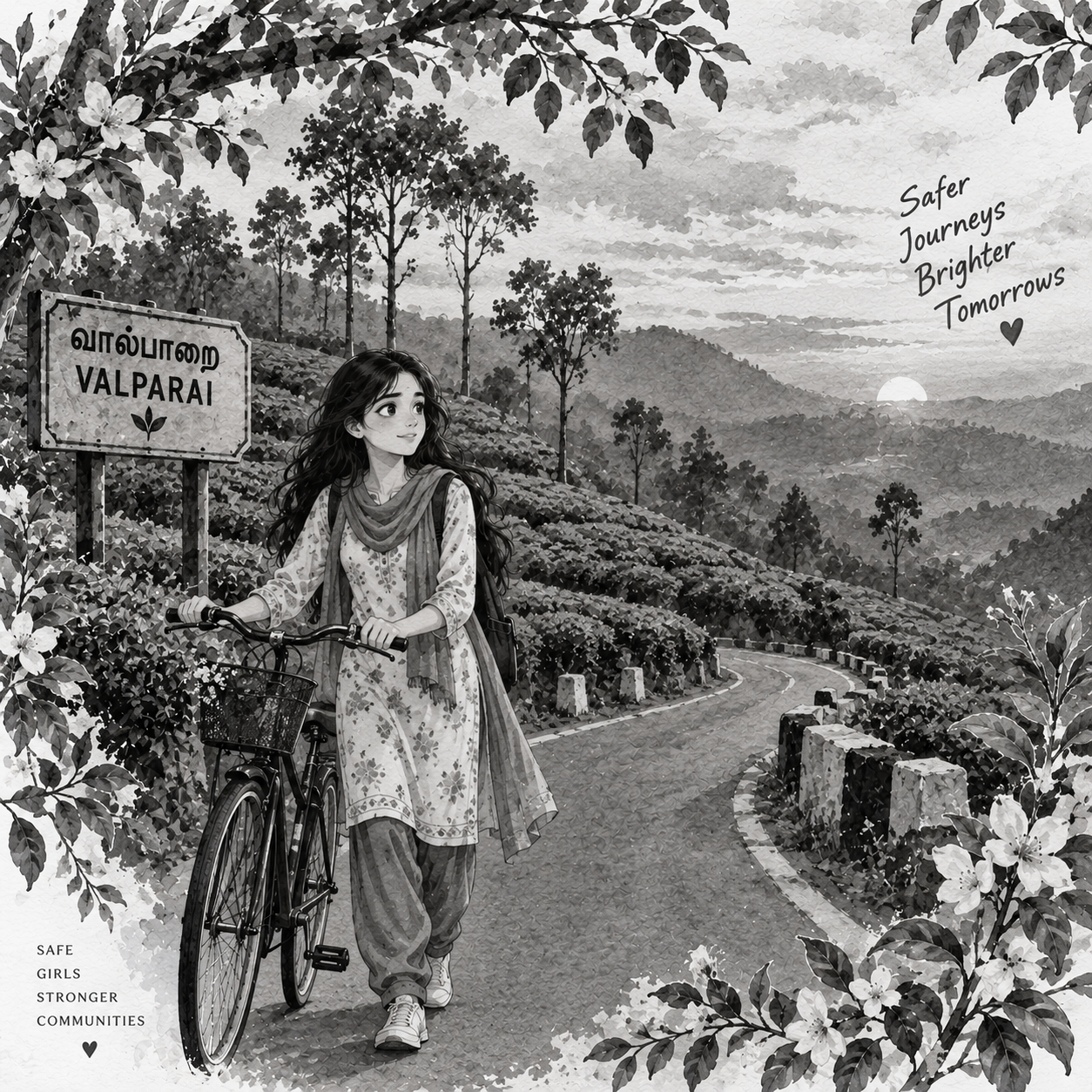 Road through a landscape representing a journey