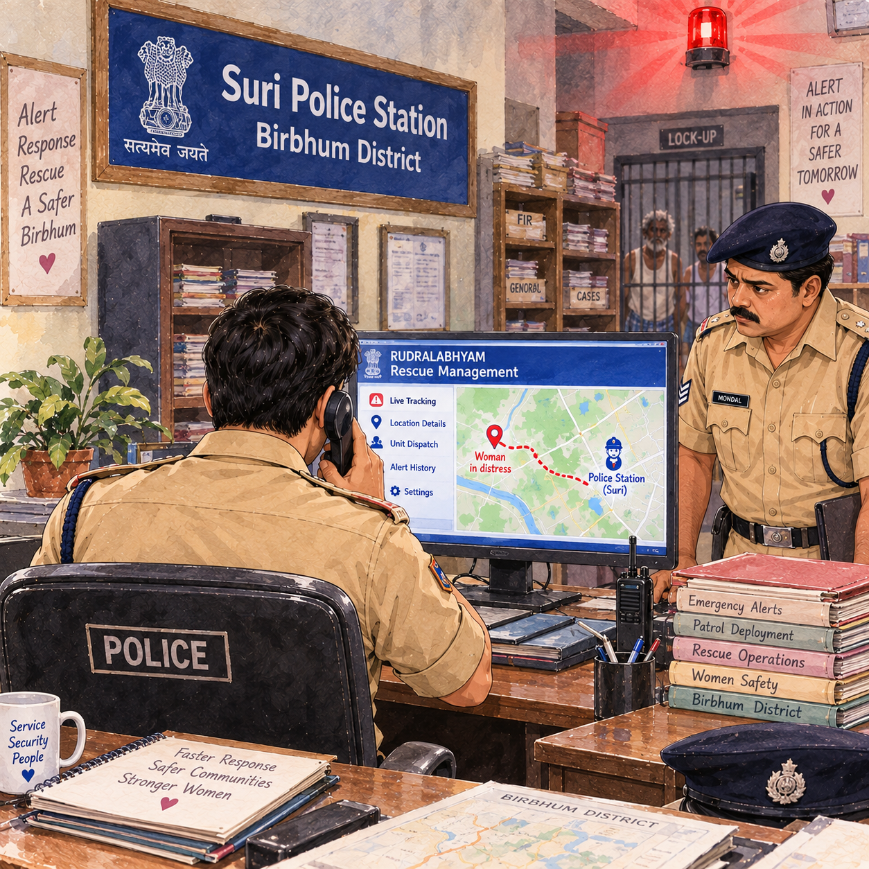 Scene 5 - Police station receiving the RL alert